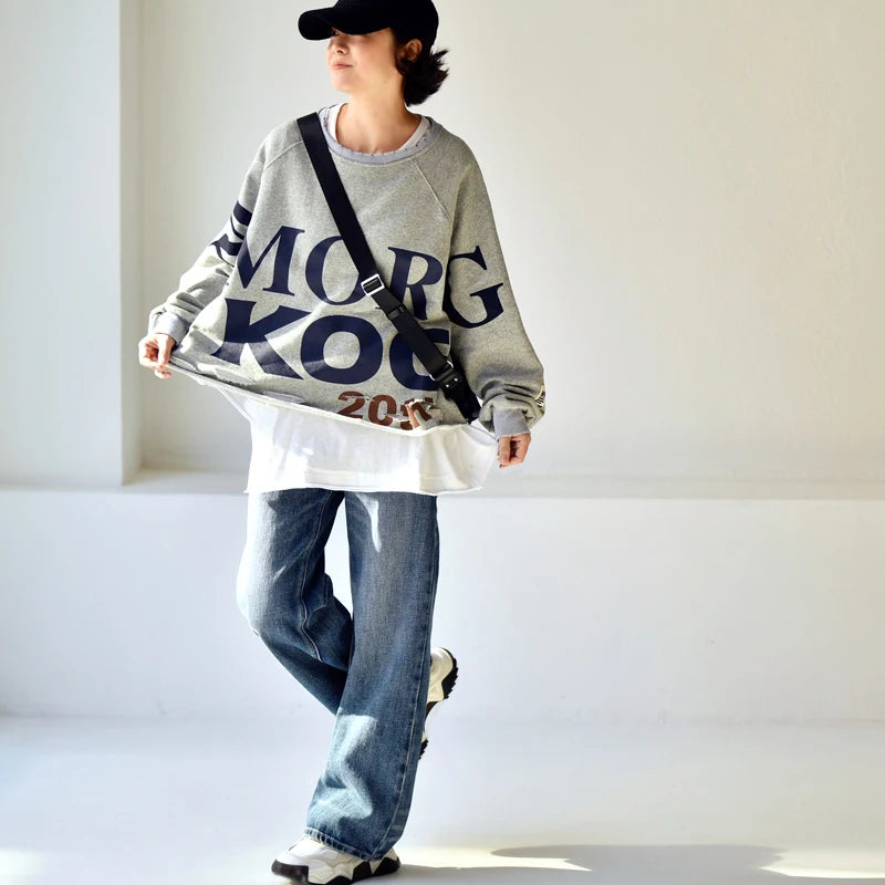 Literary Personality Print Loose Sweater