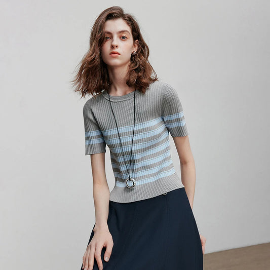 Stylish Knit Short-Sleeve Sweater