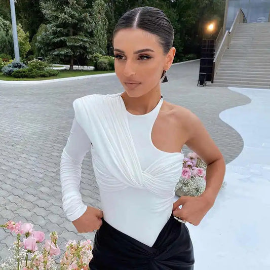 Vintage Off-Shoulder White Y2K T-Shirt