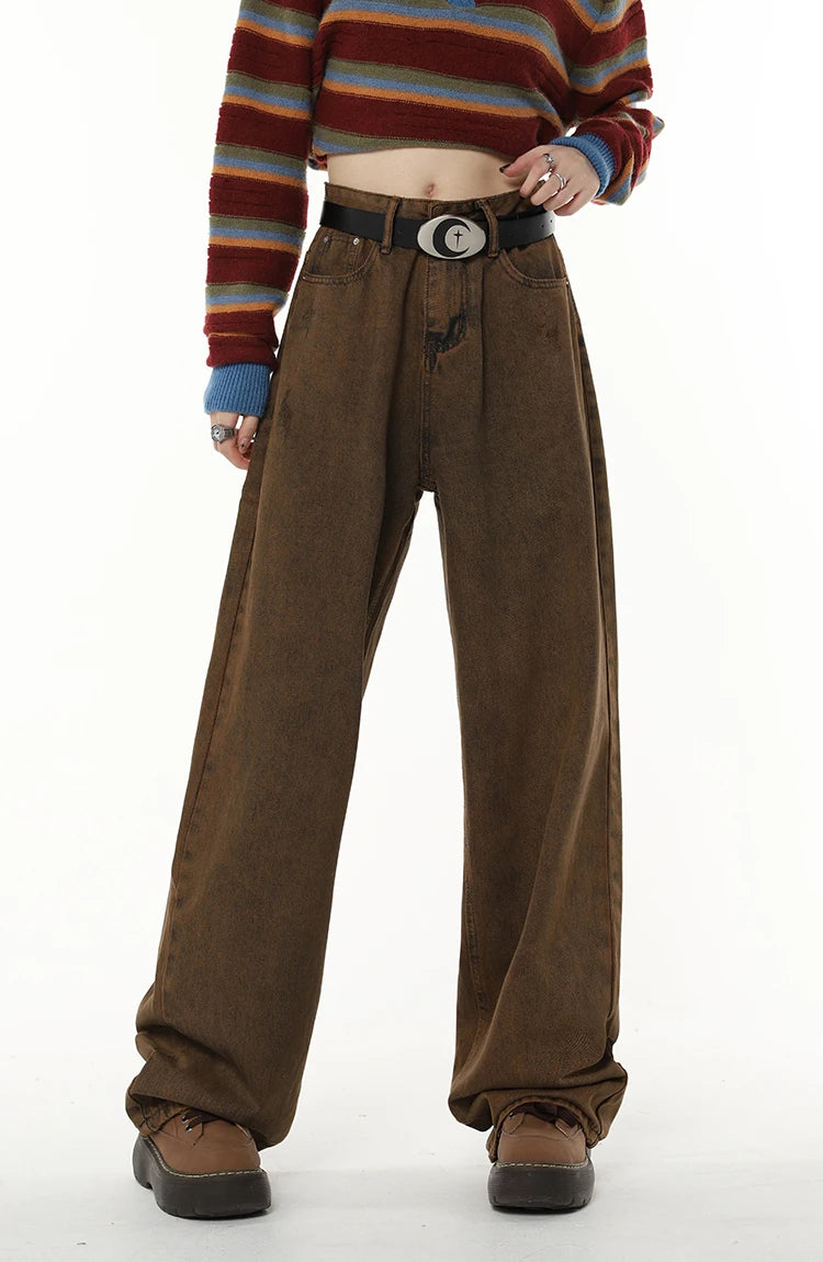 Vintage High Waist Brown Denim Jeans
