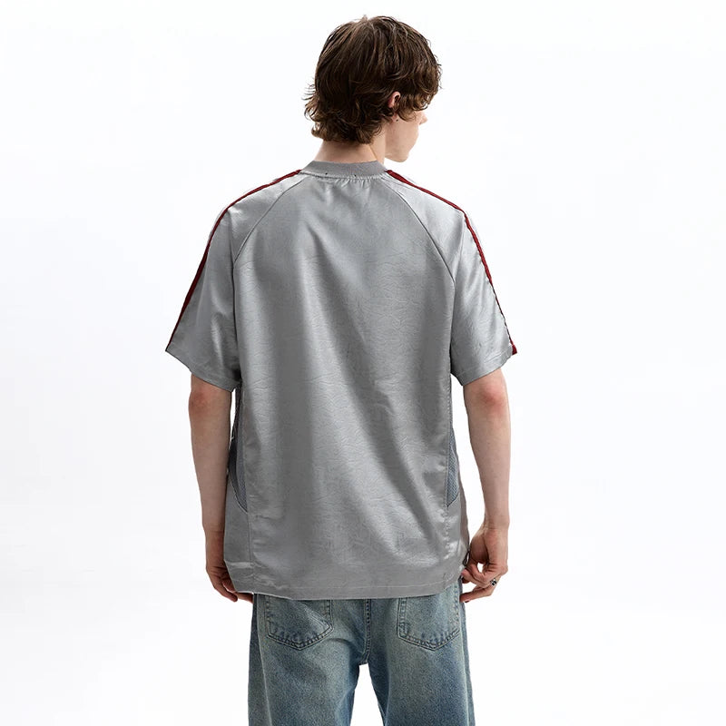 High Quality Embroidered Logo V-Neck T-Shirt
