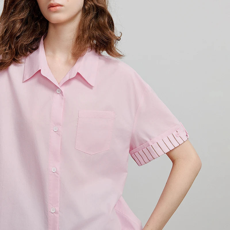 Stylish Short Sleeve Summer Blouse Shirt