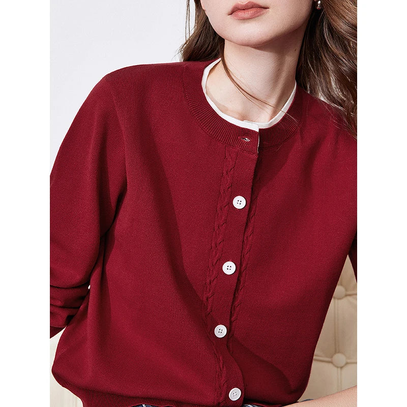 Stylish Contrast Color Round Neck Sweater
