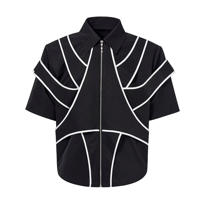 Stripe Patchwork High Street Shoulder Shirt