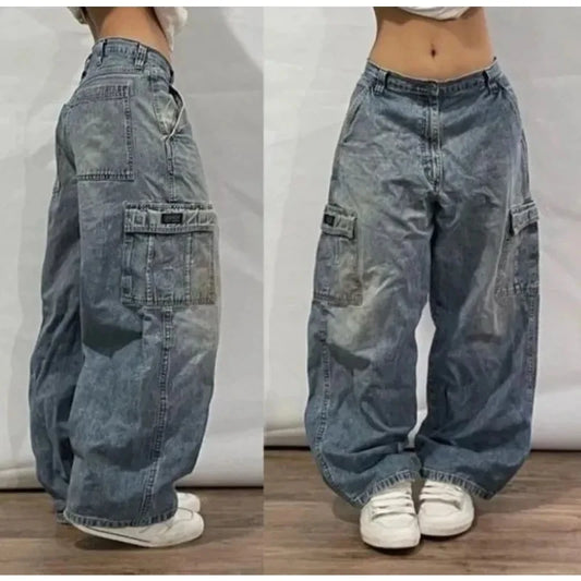 Vintage Black High Waist Wide Jeans