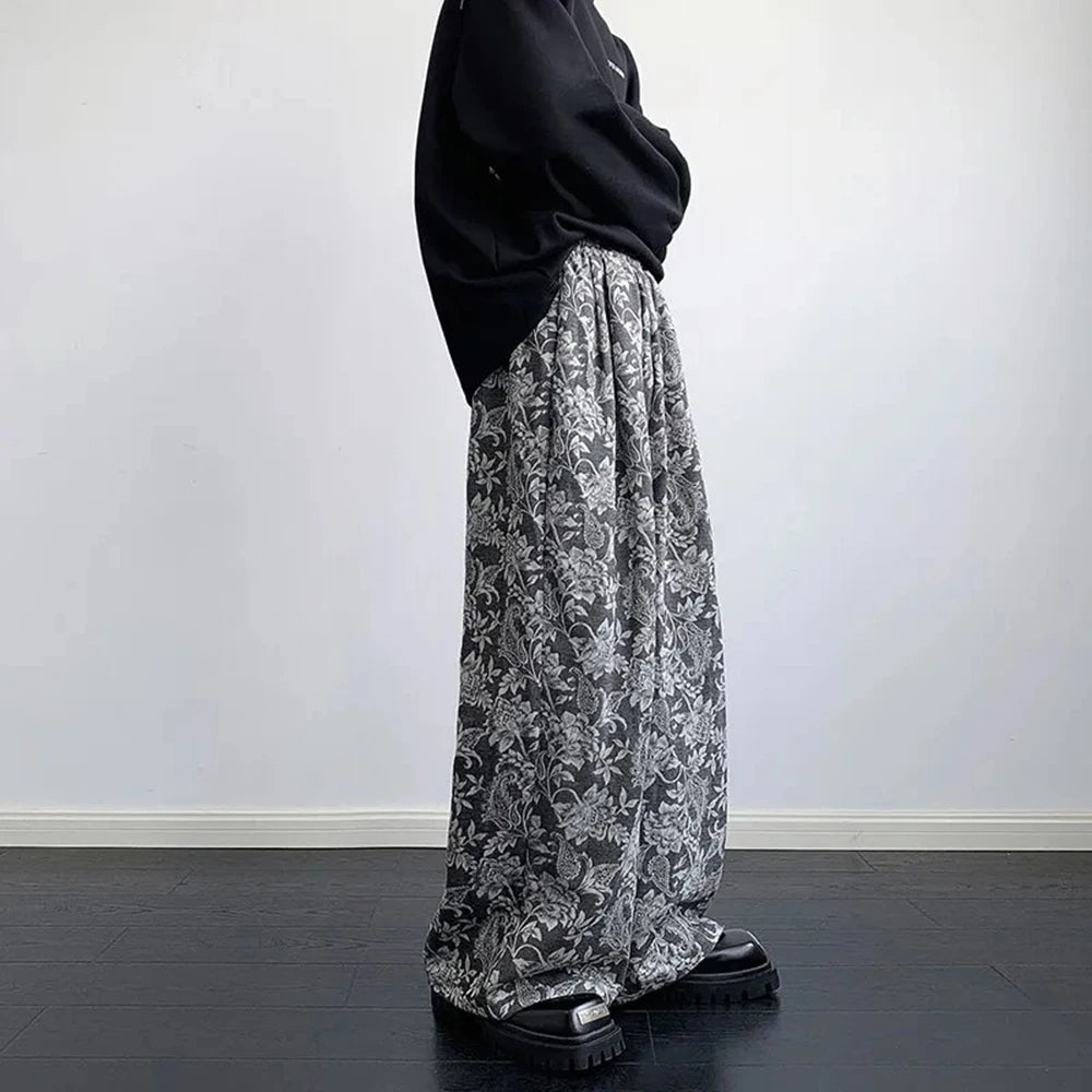 Luxury Retro Cashew Flower Print Pants