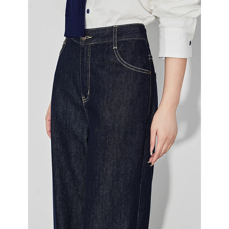 High Waist Slim Fit Wide Jeans