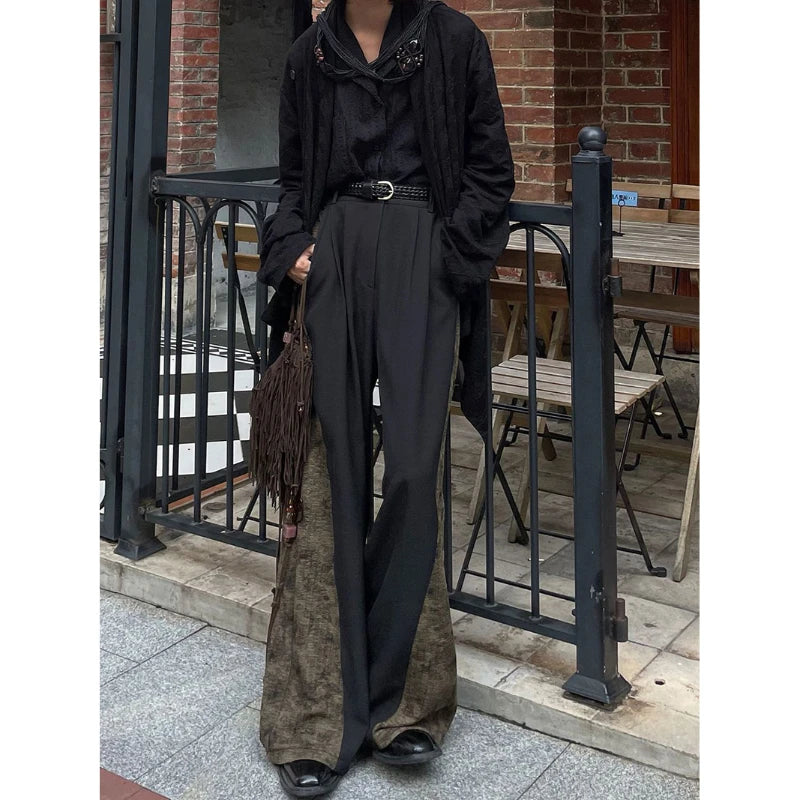 High Waist Button Bell Bottoms Pants