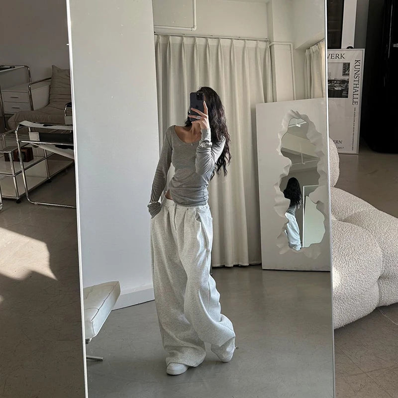 Classic Striped Wide Leg Sweatpants