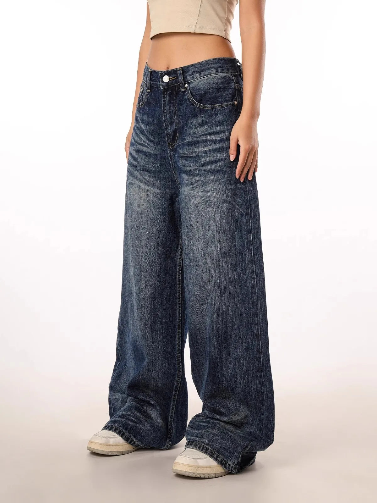 Vintage High Waist Baggy Wide Jeans