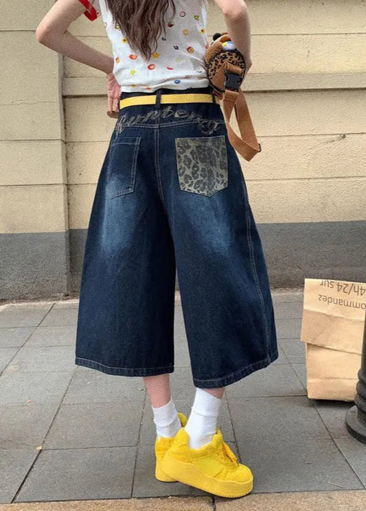 Oversize Vintage Cargo Calf-Length Denim Jorts