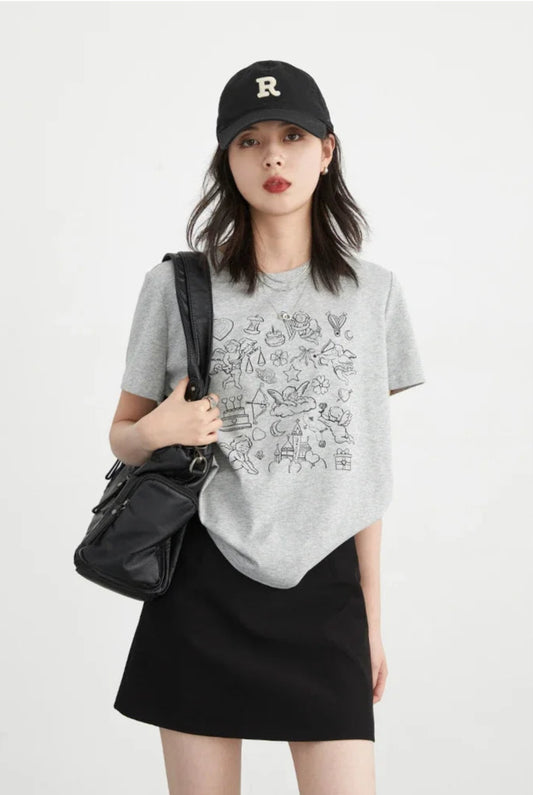 Stylish Printed O-Neck T-Shirt