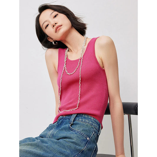 Vintage Knitted U-Neck Tank