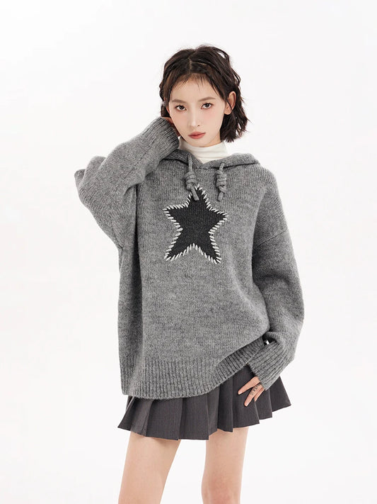 Cozy Knitted Hooded Sweater Coat