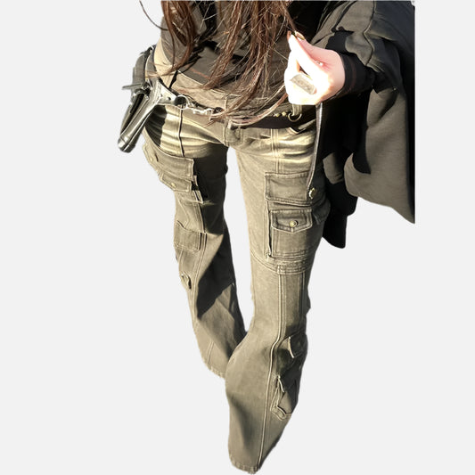 High Waist Vintage Black Gradient Jeans