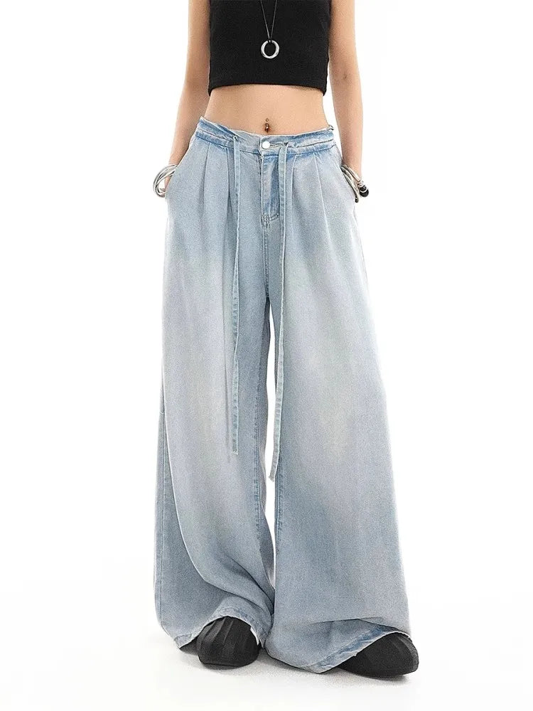 Versatile Trendy Drape Wide Leg Jeans