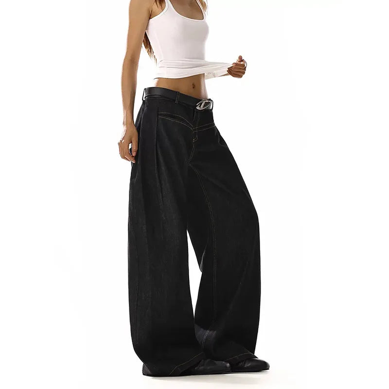 Star Black High Waist Hip Jeans