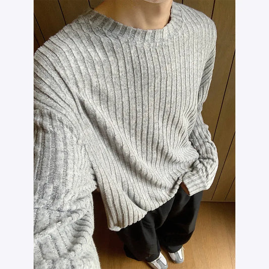Oversized Striped Casual Long-Sleeved T-Shirt
