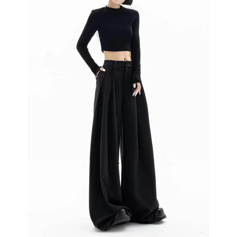 Vintage Gothic Black High Waist Pants