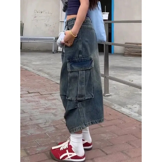 Vintage High Waist Blue Washed Jorts