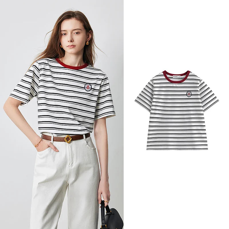 Striped Short Sleeved Summer T-Shirt