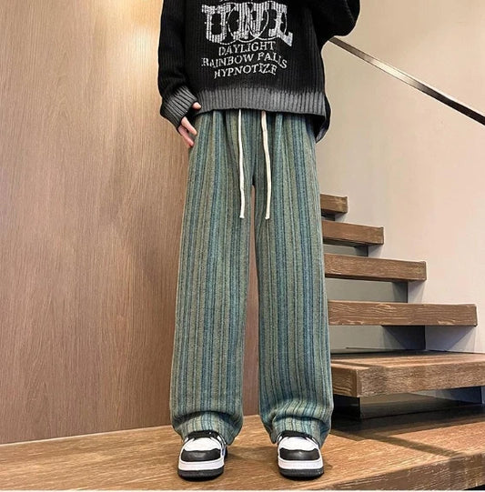 Wide Leg Stripe Casual Pantalones Pants