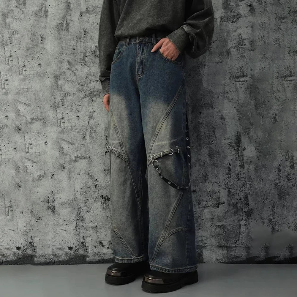 Stylish Retro Baggy Straight Leg Jeans