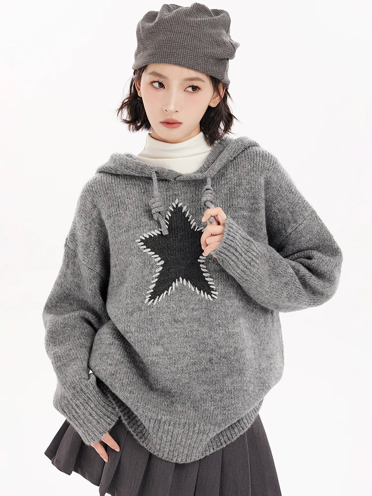 Cozy Knitted Hooded Sweater Coat