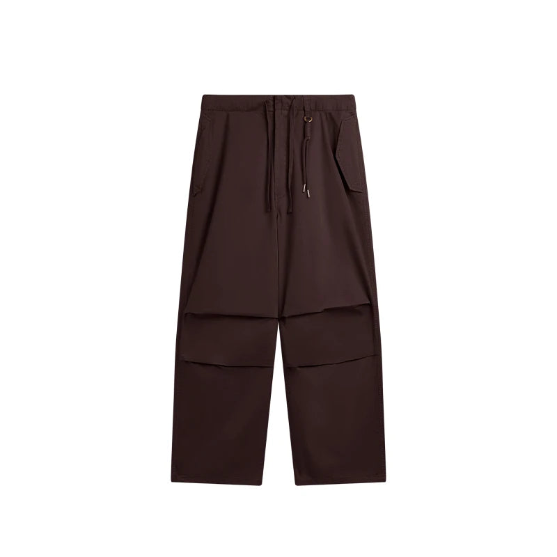 Elastic Waist Baggy Parachute Cargo Pants