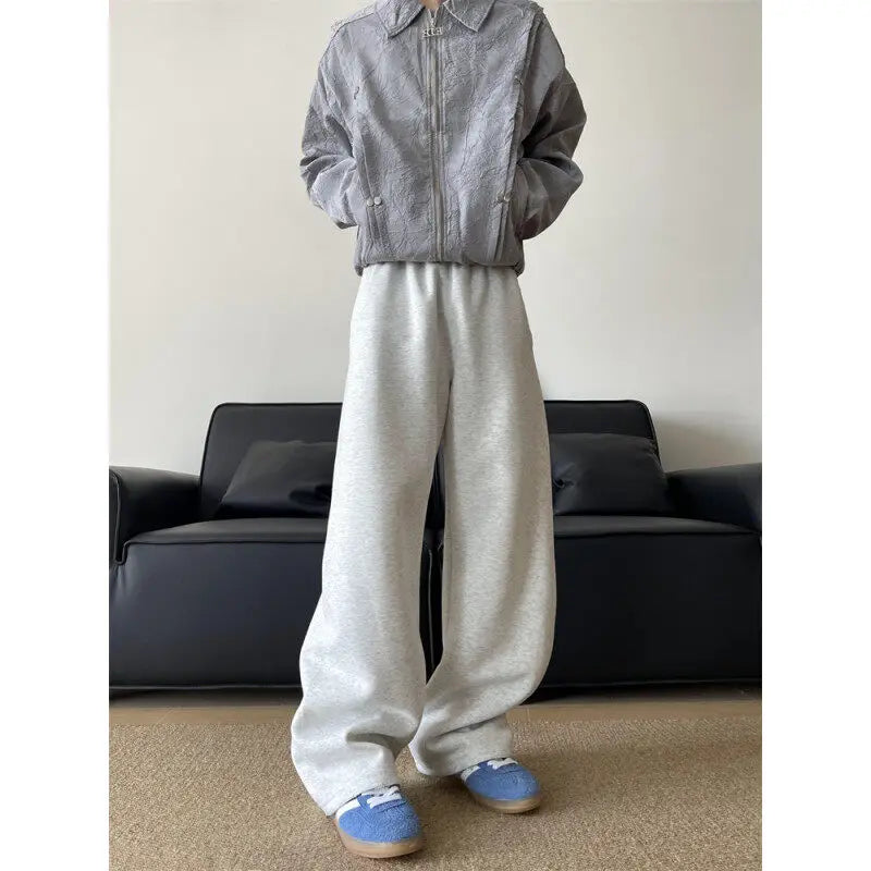 Solid Loose Wide Leg Casual Pants