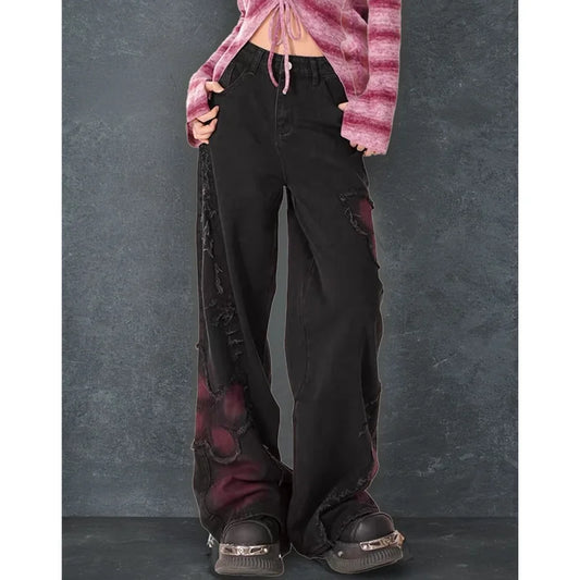 Vintage Gothic Butterfly Baggy Jeans