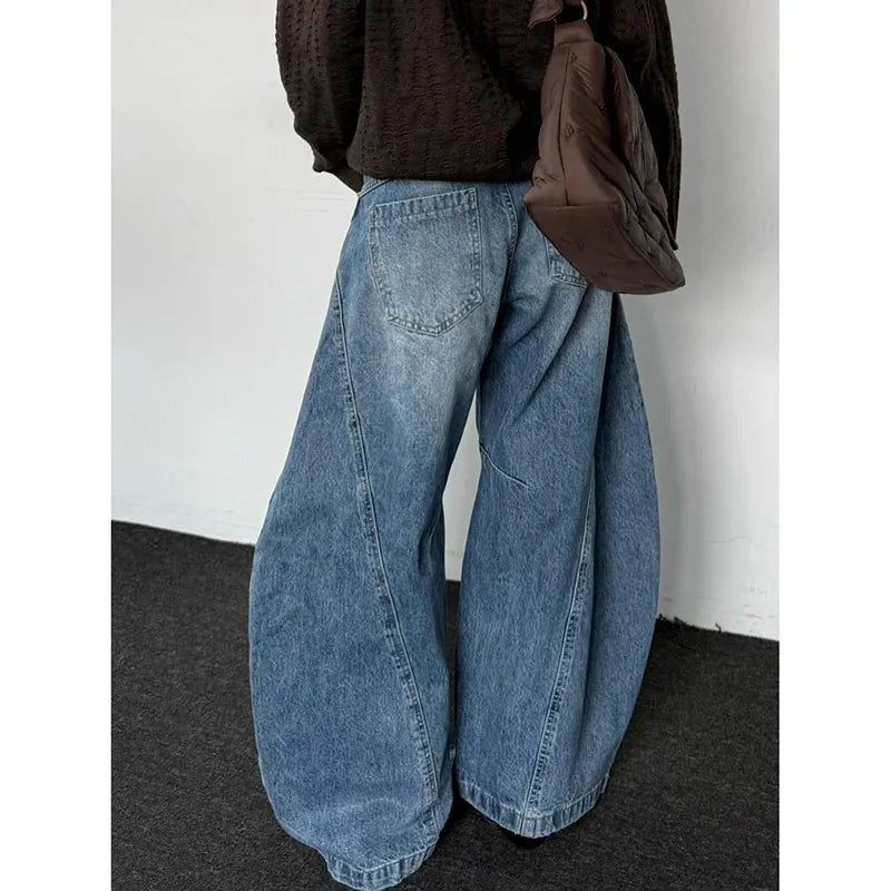 Vintage High Waist Baggy Blue Jeans