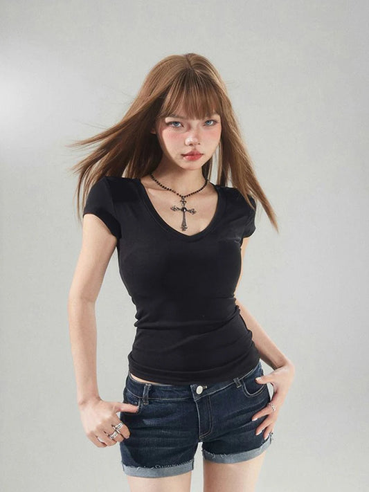 Versatile Slim Fit V-Neck T-Shirt