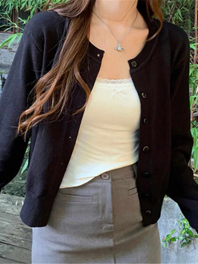 Elegant Button Down Knit Cardigan Sweater