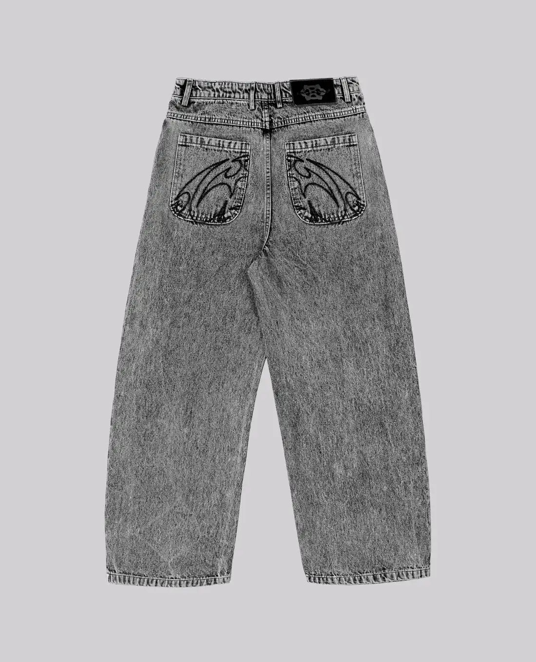 Retro Embroidery Loose Straight Jeans