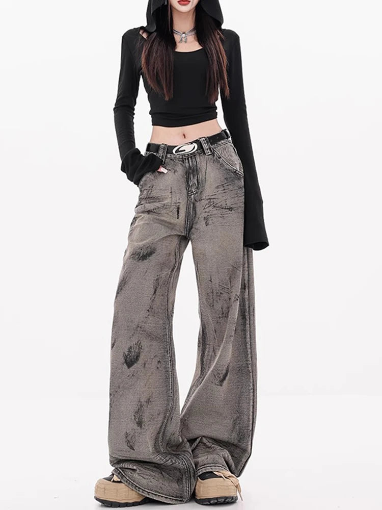 Vintage High Waisted Straight Leg Jeans