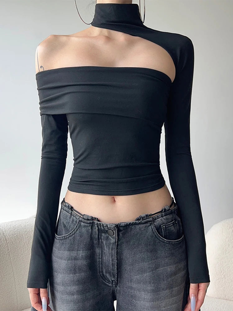 Vintage Gothic Black Long Sleeve T-Shirt