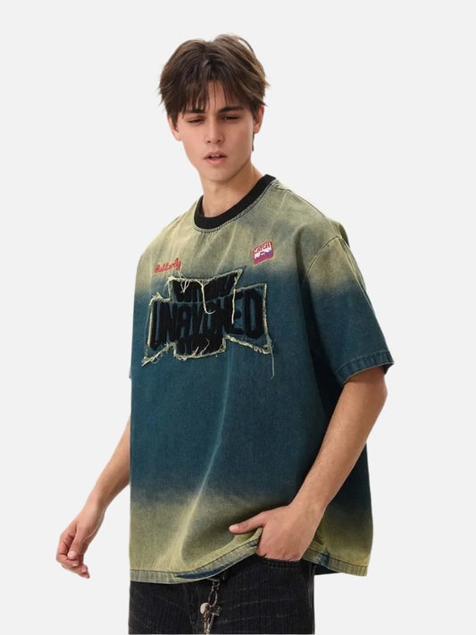 Vintage Heavy Embroidered Patch Contrast T-Shirt