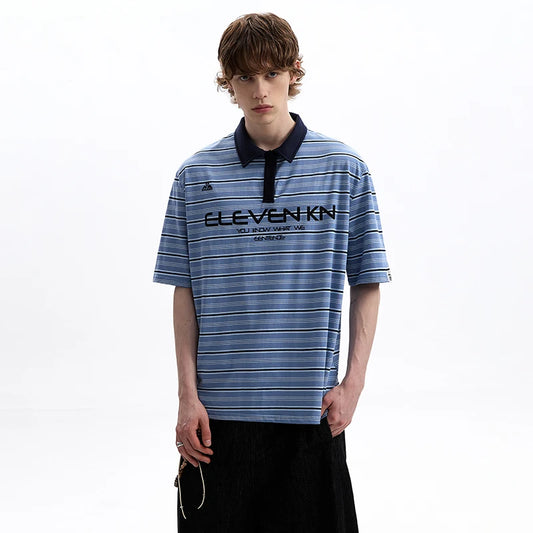 High Quality Stripe Letter Printed T-Shirt