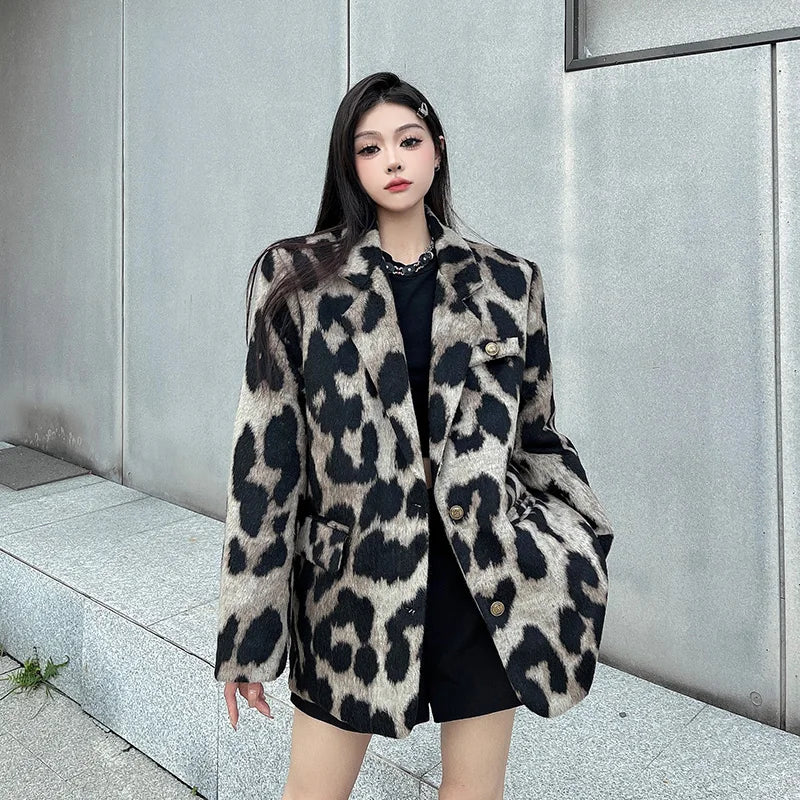Stylish Leopard Print Winter Coat for Women