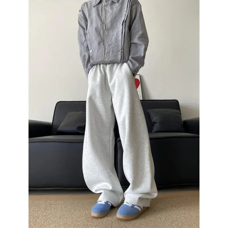 Solid Loose Wide Leg Casual Pants