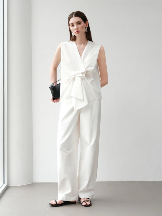 Luxury Textured Sleeveless Blouse Crinkle Weave