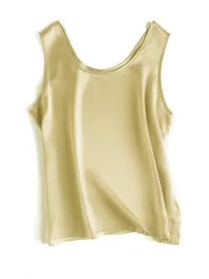 Luxurious Silk Chic O-Neck Tank T-Shirt