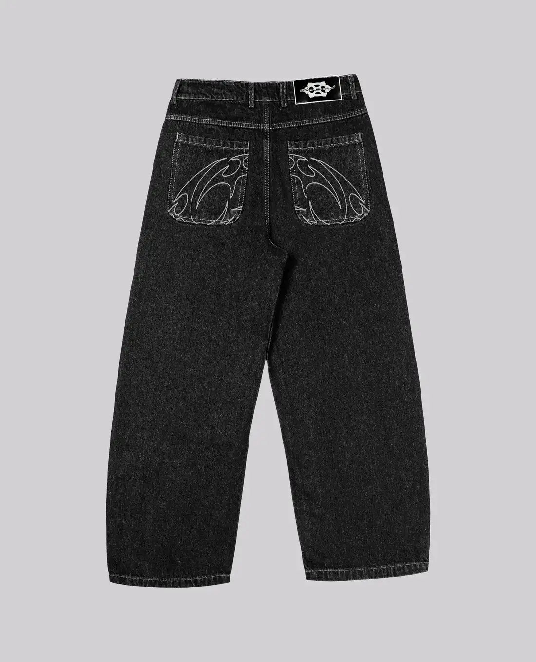 Retro Embroidery Loose Straight Jeans