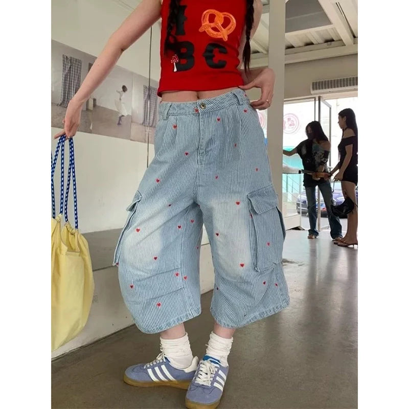 Light Blue Oversize Cargo Jorts