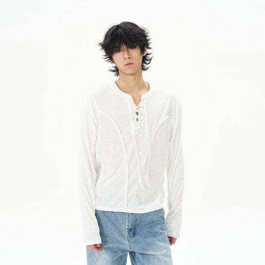 Comfortable Lightweight Drawstring Long-Sleeve T-Shirt