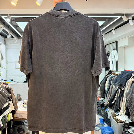 Washed Vintage Rock Singer Print T-Shirt