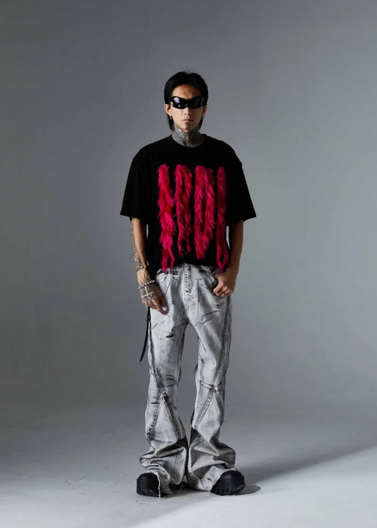 Vintage distressed flare jeans hip Jeans