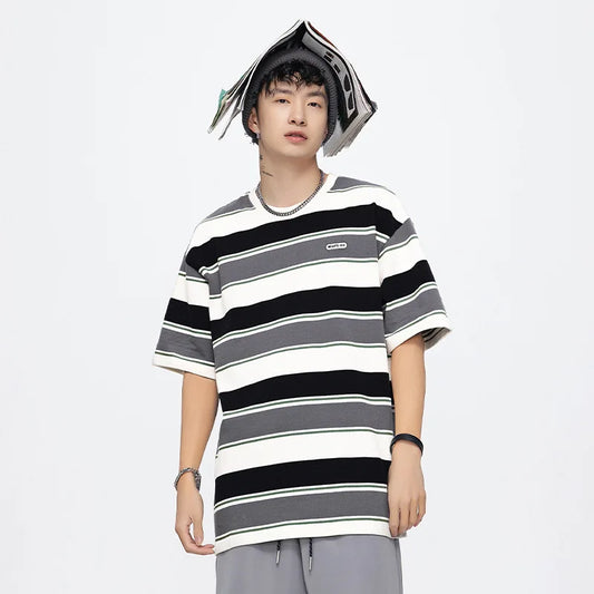 Oversized Striped Japanese T-Shirt