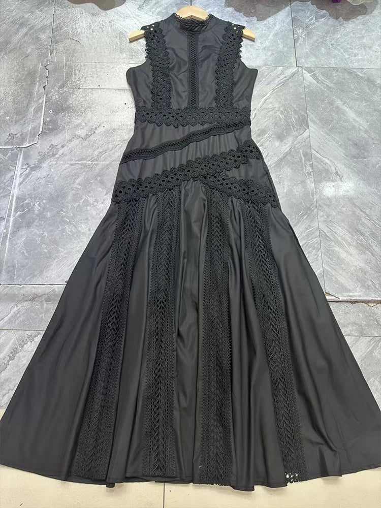Elegant Embroidered Sleeveless Summer Dress
